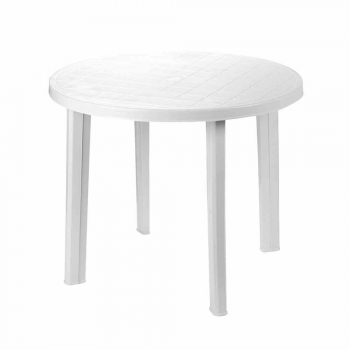 Mesa Resina Blanca Diametro 90 Cm.