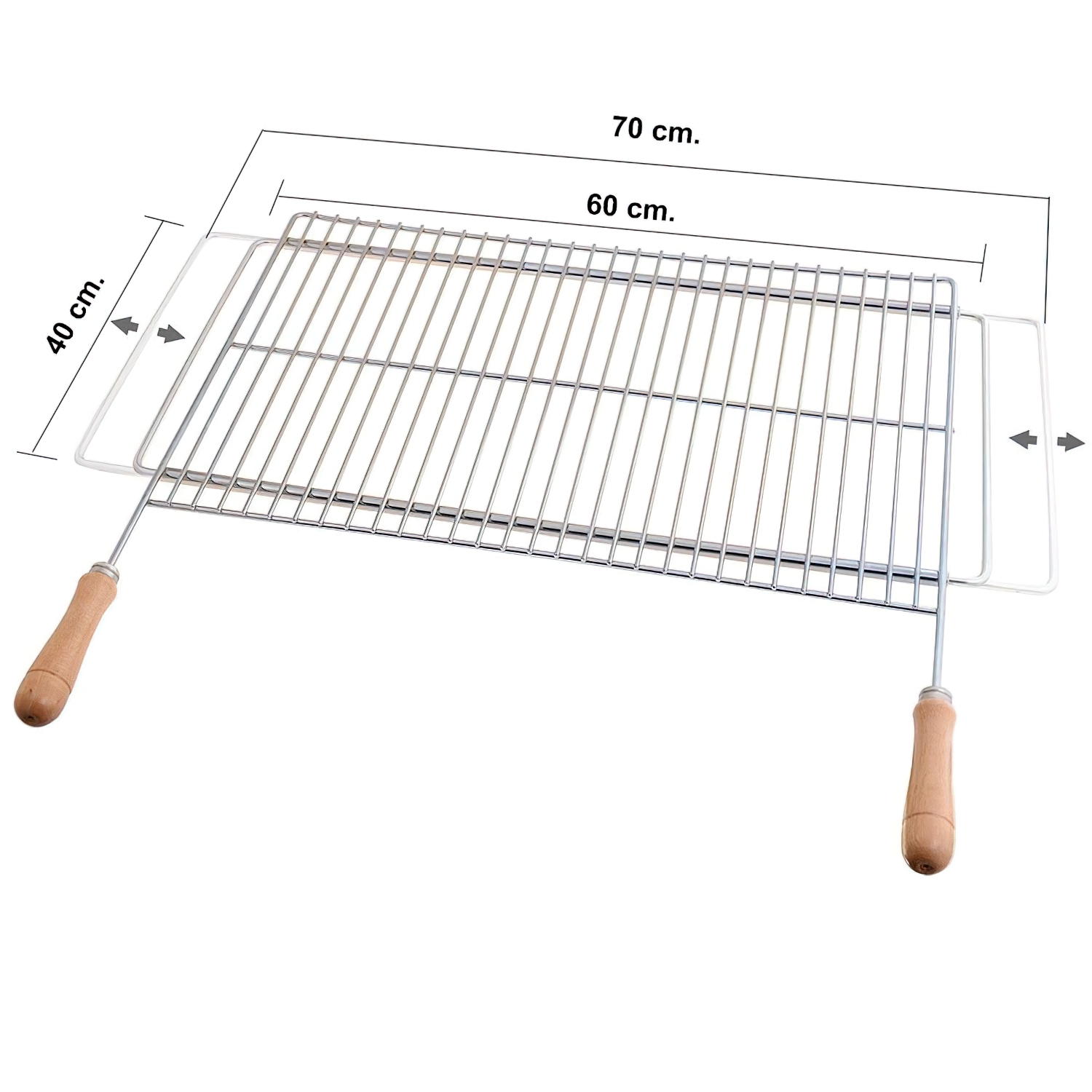 Parrilla Barbacoa Extensible 60/70X40Cm Zincada