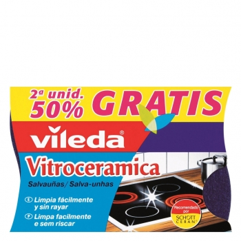 2 Estropajos Salvauñas Vitrocerámica Vileda  - Azul