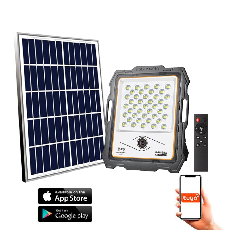 Foco Proyector Led Solar Con Cámara 100W