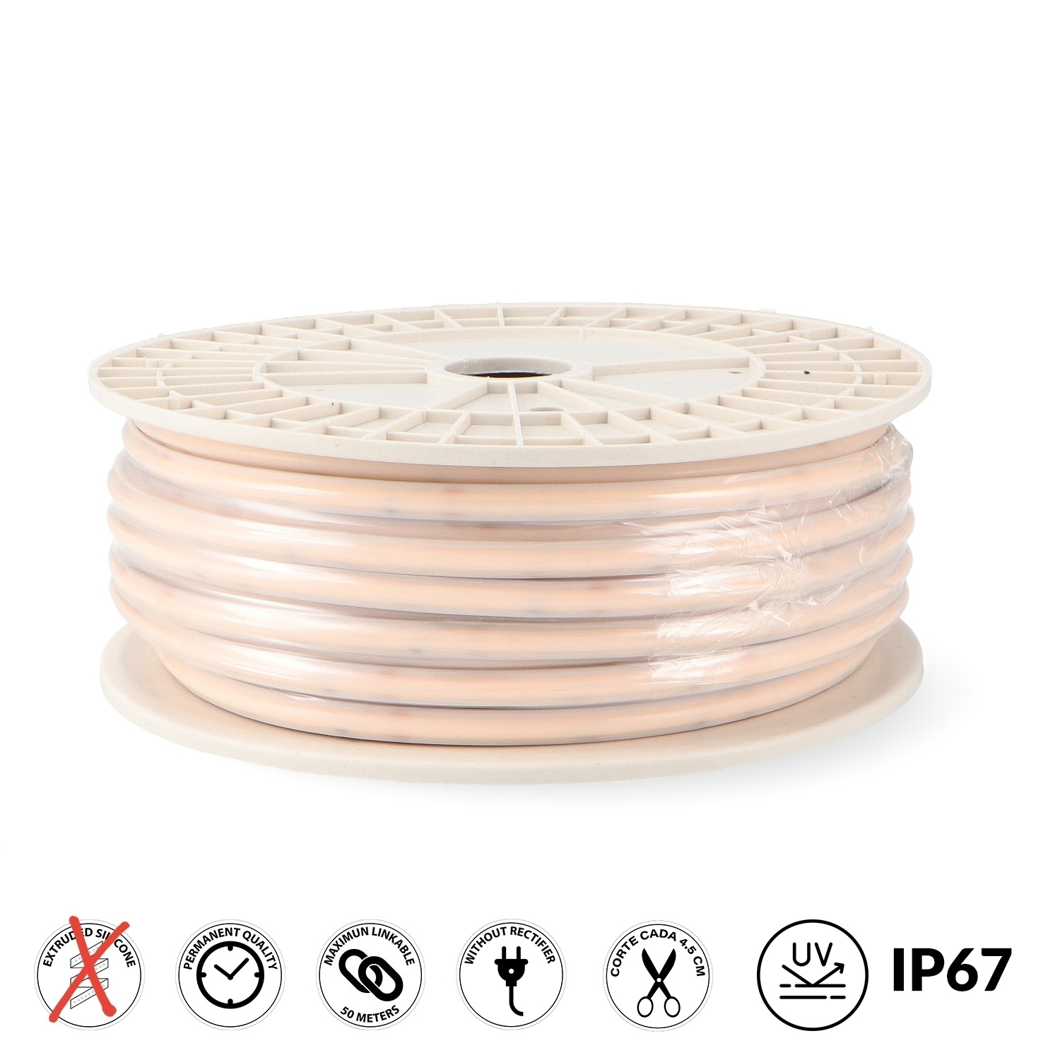 Tira de Led 220Vac Cobpoint 15W/m Ip67 - 50 Metros