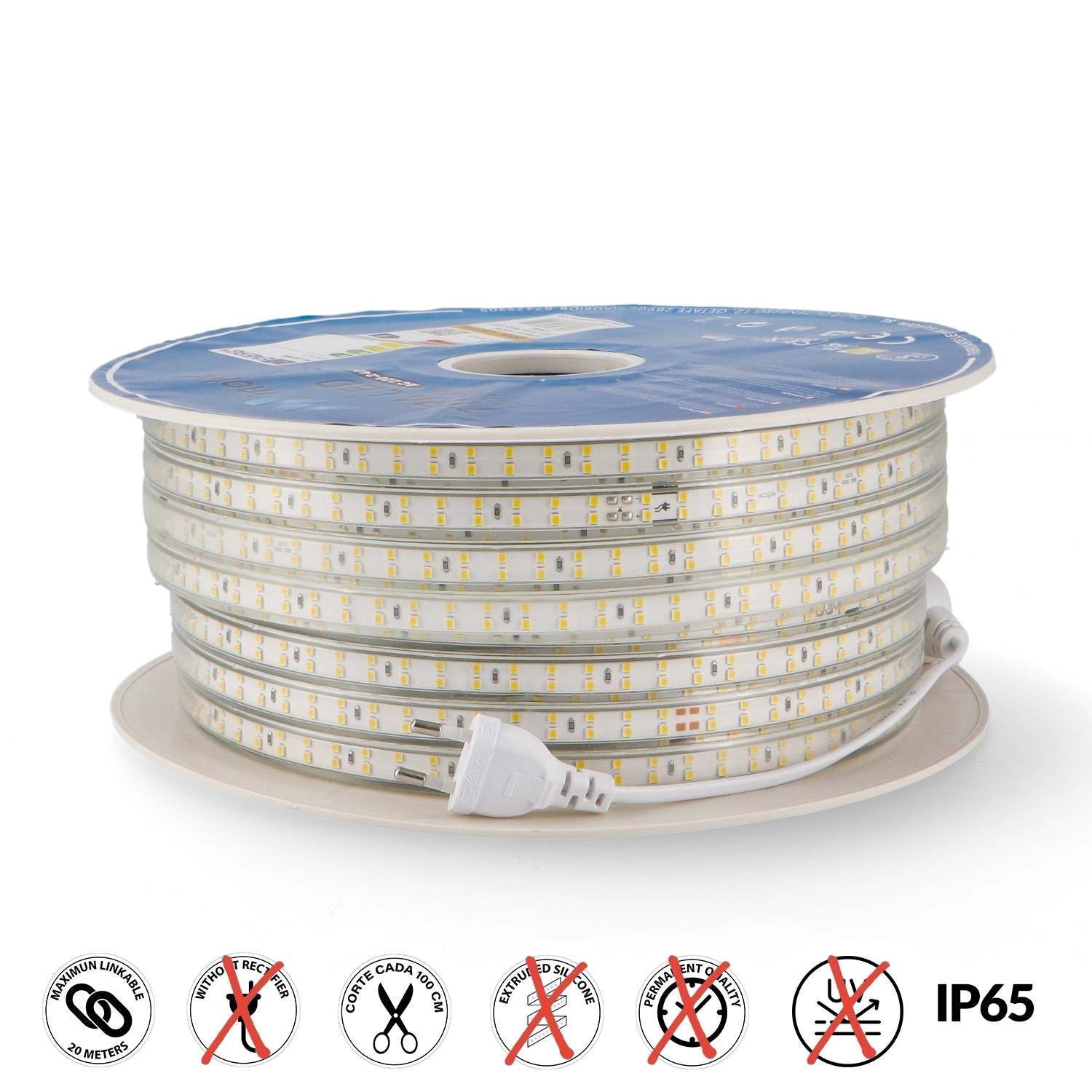 Tira de Led 220Vac Smd2835 Arast 14,4W/m- 50 Metros