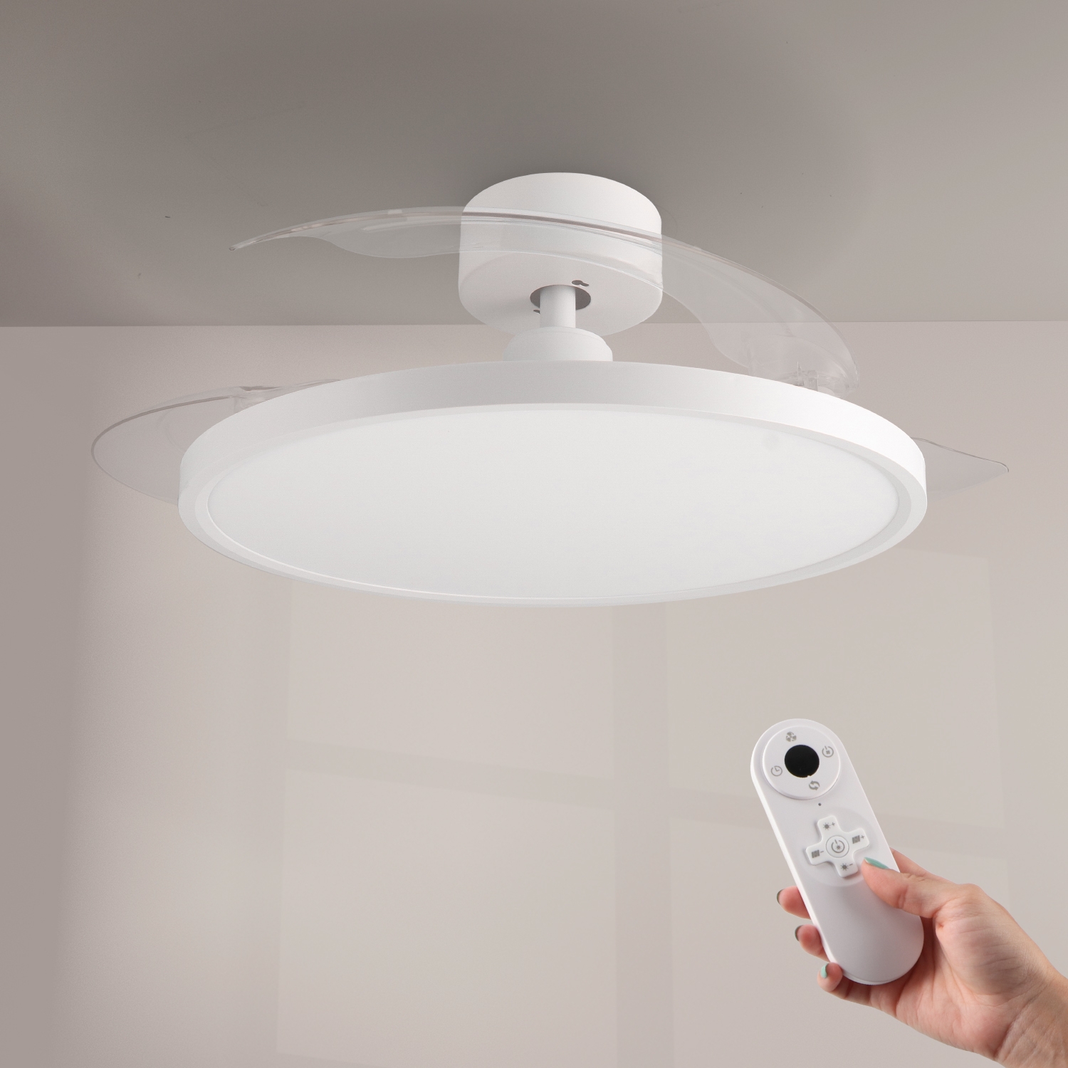 Ventilador de Techo Con Luz Dc Mistra Blanco