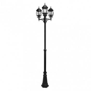 Farola Exterior Aluminio Caelum 3Xe27 Negro Ip45 228X55X55 Cm