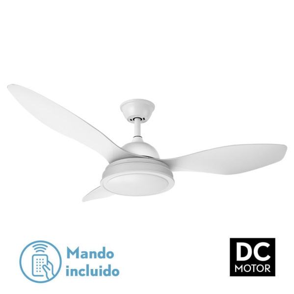 Ventilador 48W Dc Datoo Blanco 3 Aspas Blancas 6 Vel. 33/48X122X122Cm 3 Colores C/remoto,memoria y Temporizador 4080Lm