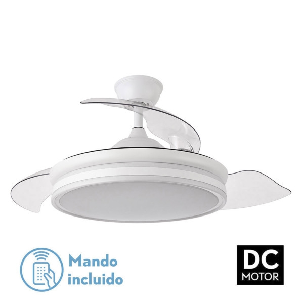 Ventilador Bayomo 72W 7200Lm Blanco 3 Aspas Desp. 32/47X49/108 D.3 Color.Motor Dc.Remoto