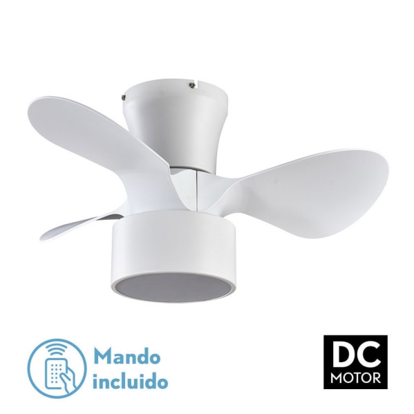 Ventilador Dc 24W Kos Blanco 3 Aspas 60D 6 Vel. 2390Lm 3000-4500-6000K C/remoto, Memoria y Temporizador