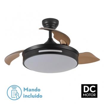 Ventilador Dc 72W Micenas Negro 3 Aspas 109D  6 Veloc. 7200Lm 3 Colores C/remoto, Memoria y Temporizador