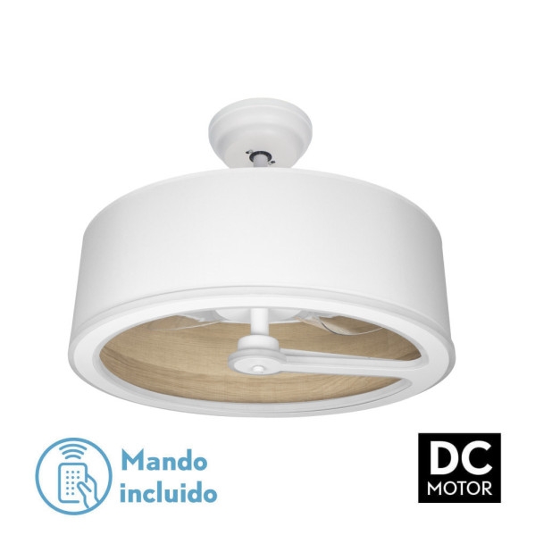 Ventilador Dc Tatiana 110W Blanco/mad.Clara 3 Aspas 62D 3000-4000-6000K 9350Lm Remoto,memoria,temporizador