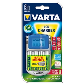 Varta Lcd Cargador 12V Usb Incl. 4 Pilas 2500 Mah Mignon Aa