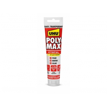 Uhu Polymax Cristal.Pega Gran Variedad de Materiales, Es Apto Para el Sellado, Transparente  6310615