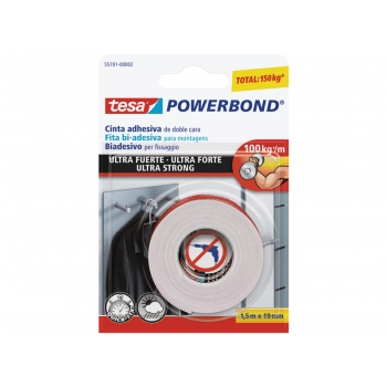 Tesa Cinta Doble Cara Powerbond Ultrafuerte 1,5Mx19Mm 55791-00002-01