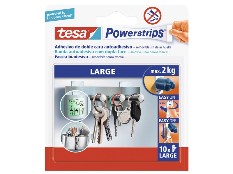 Tesa 10 Tiras Adhesivas Doble Cara Powerstrips 58060-00000-01