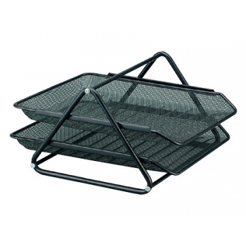 Bandeja Sobremesa Metalica Q-Connect Rejilla Gxa100 Negra2 Bandejas Movibles -300X185X350 Mm.