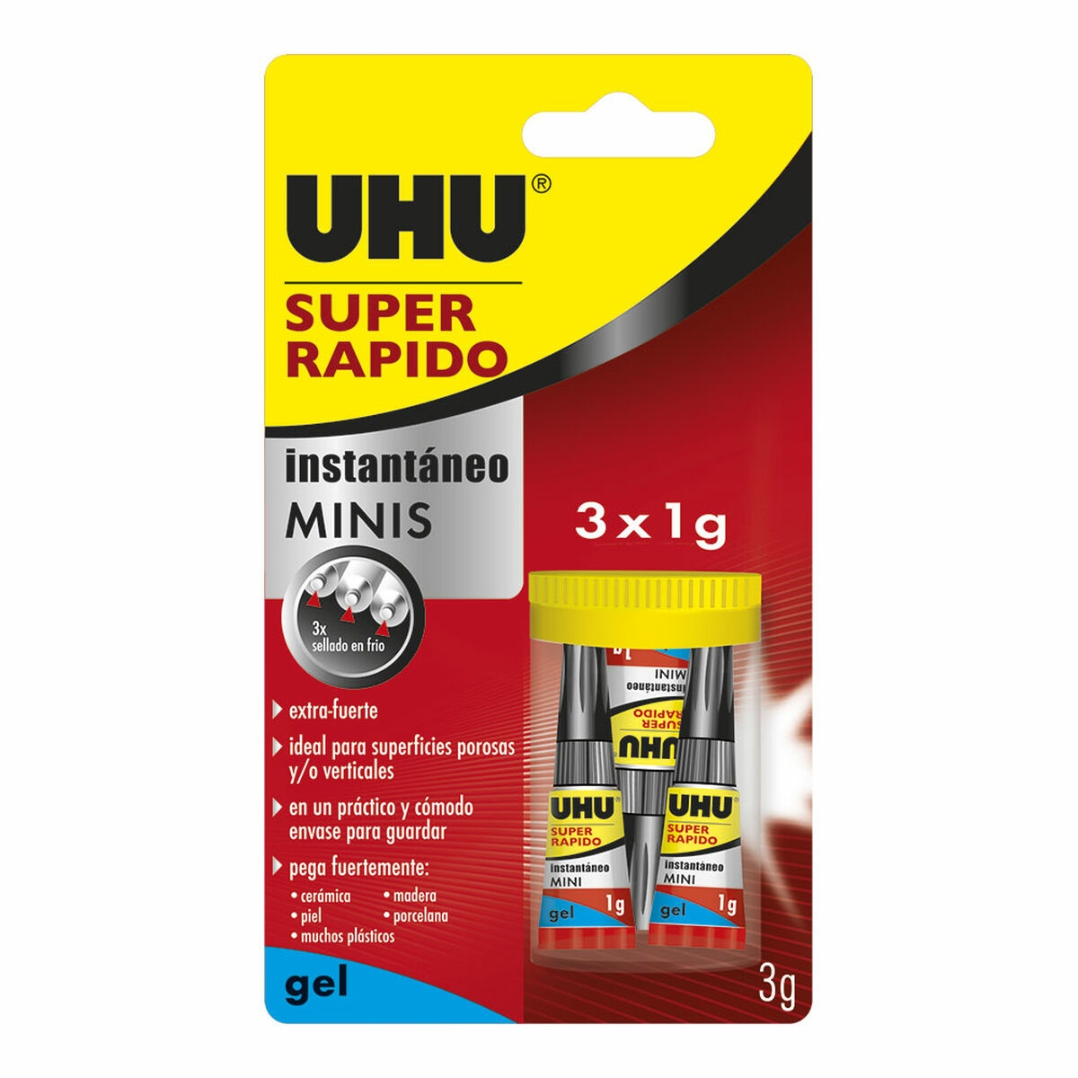 Adhesivo Instantáneo Uhu 36527 Minis 3 Unidades (1 G)