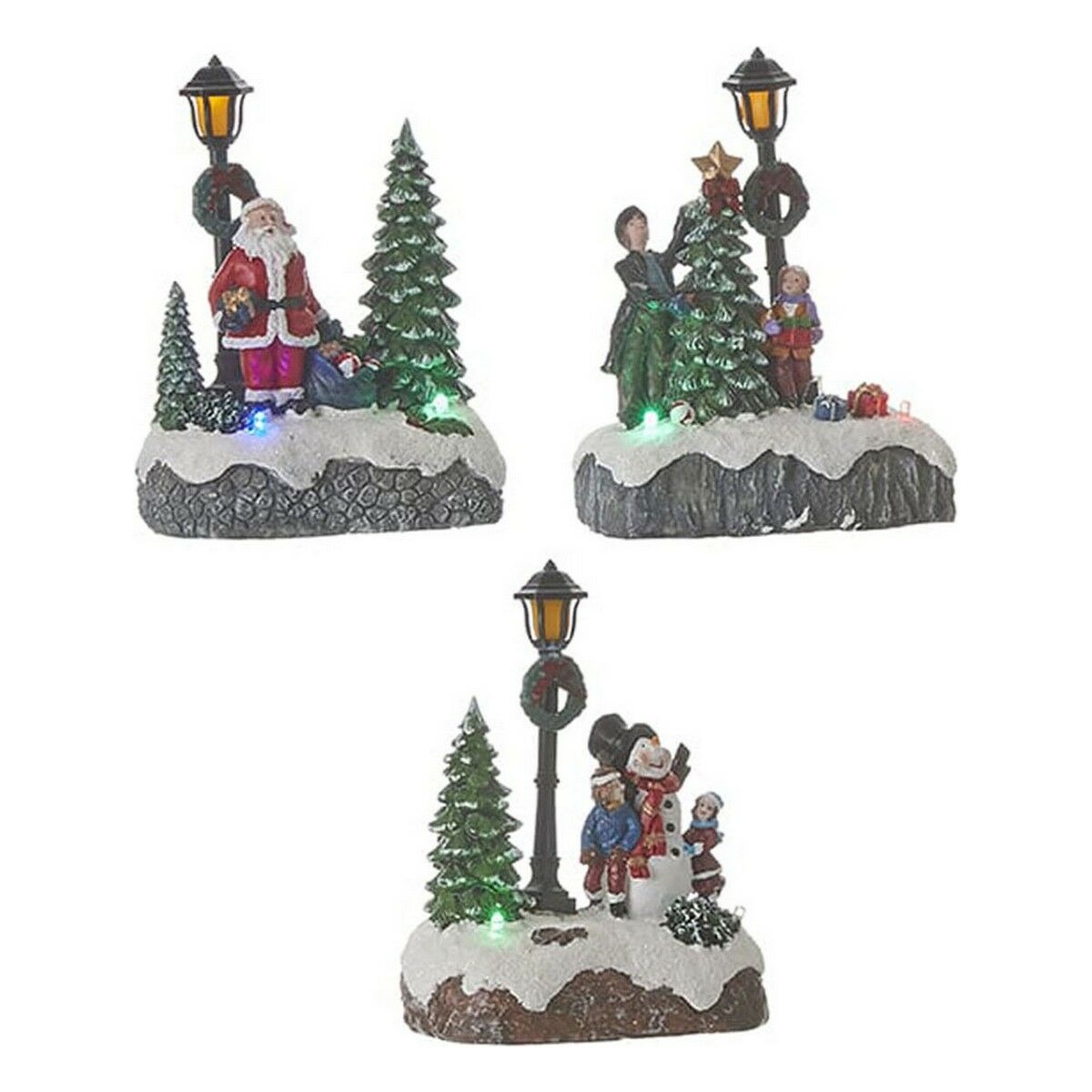 Adorno Navideño Luville Escena 9,5 X 5,5 X 12,5 Cm Farolas