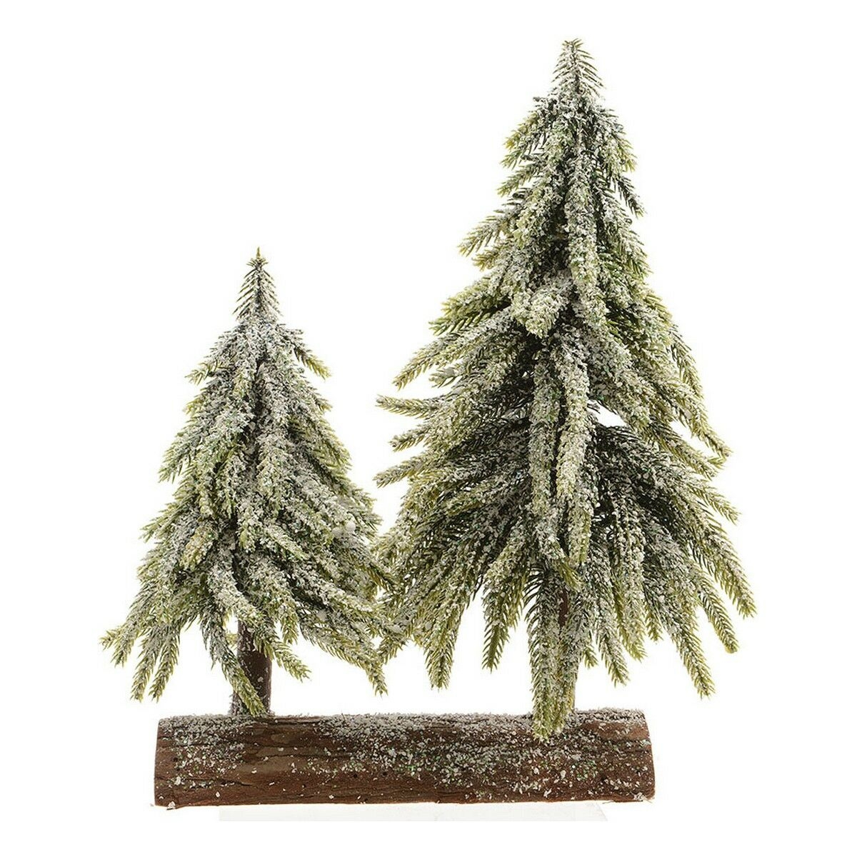 árbol de Navidad Doble Nevado Base de Madera (28 X 16 X 28 Cm)