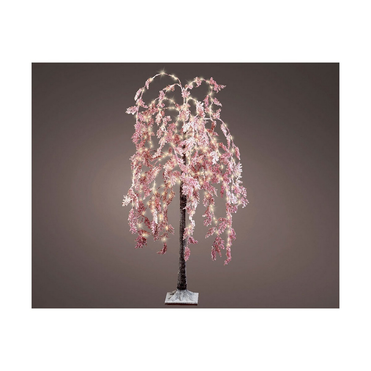 árbol de Navidad Exterior Luz Led Rosa Sauce Nevado (180 Cm)