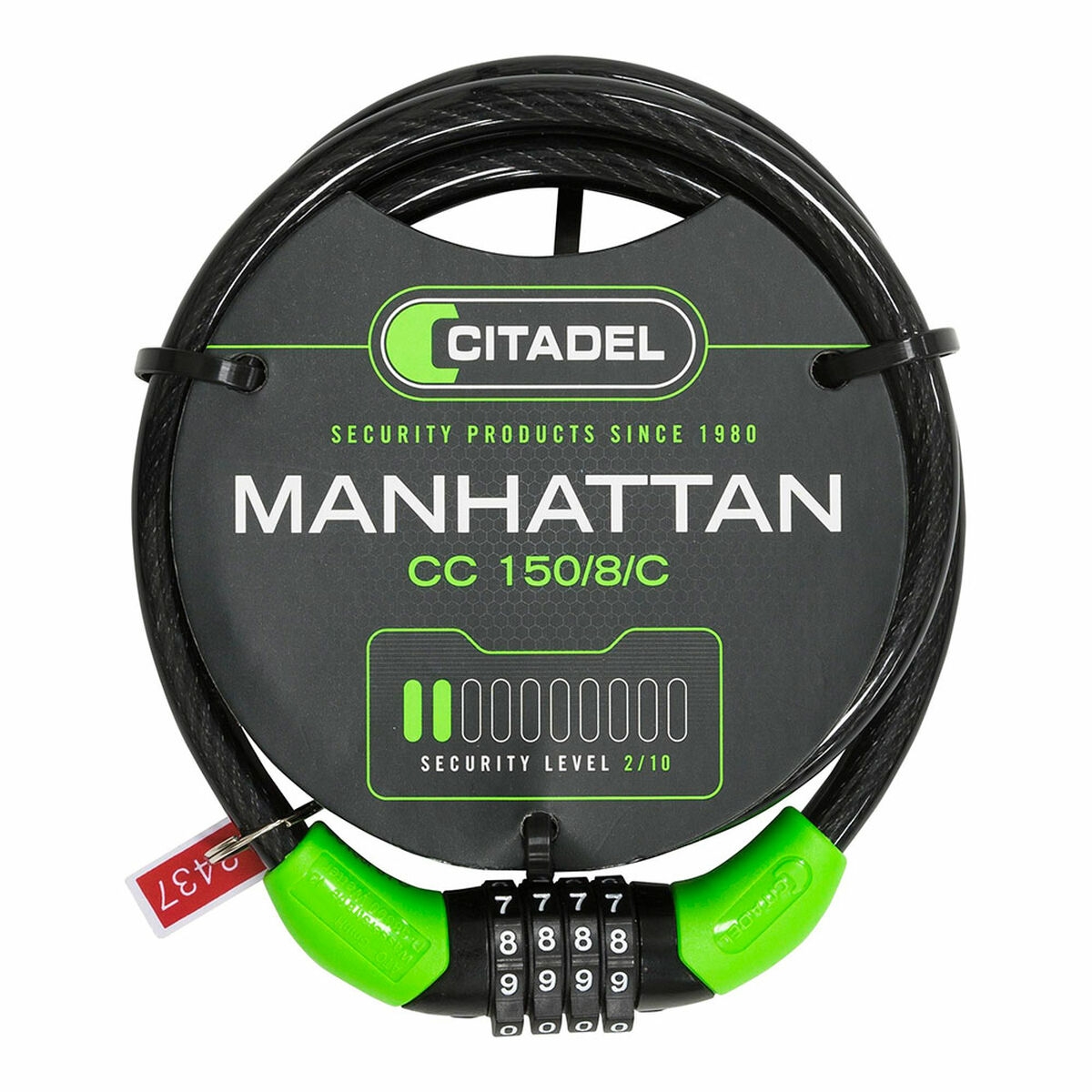 Cable Con Candado Citadel Manhattan Cc 150/8/c Combinación Negro 150 Cm