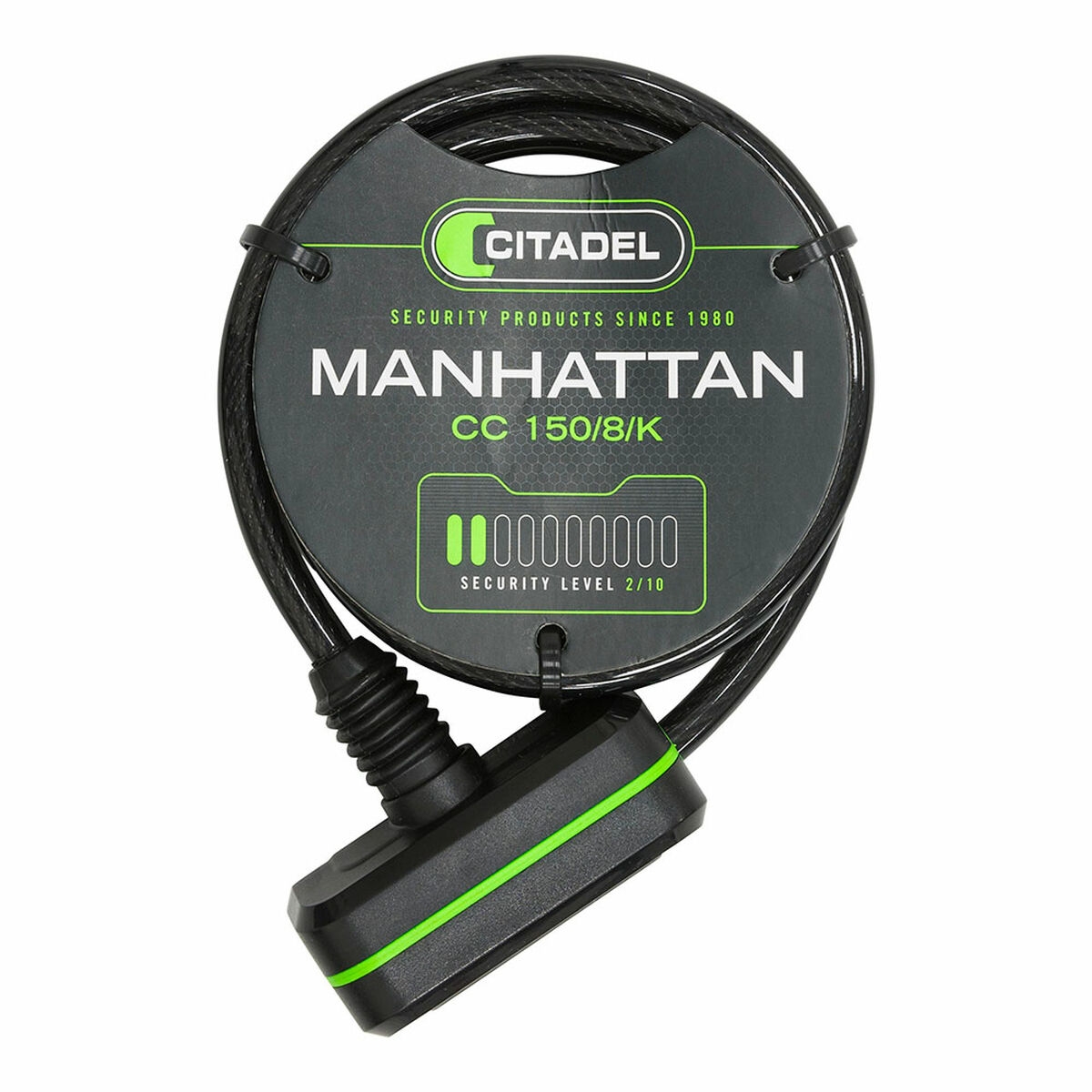 Cable Con Candado Citadel Manhattan Cc 150/8/k Negro 150 Cm