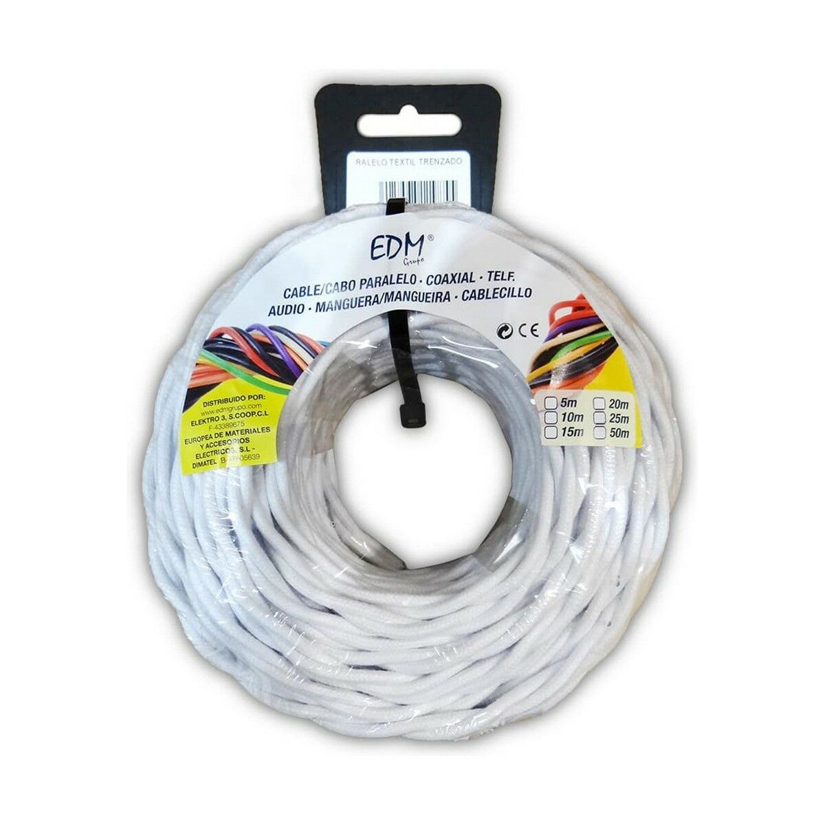 Cable Edm 2 X 1,5 Mm Blanco 5 M