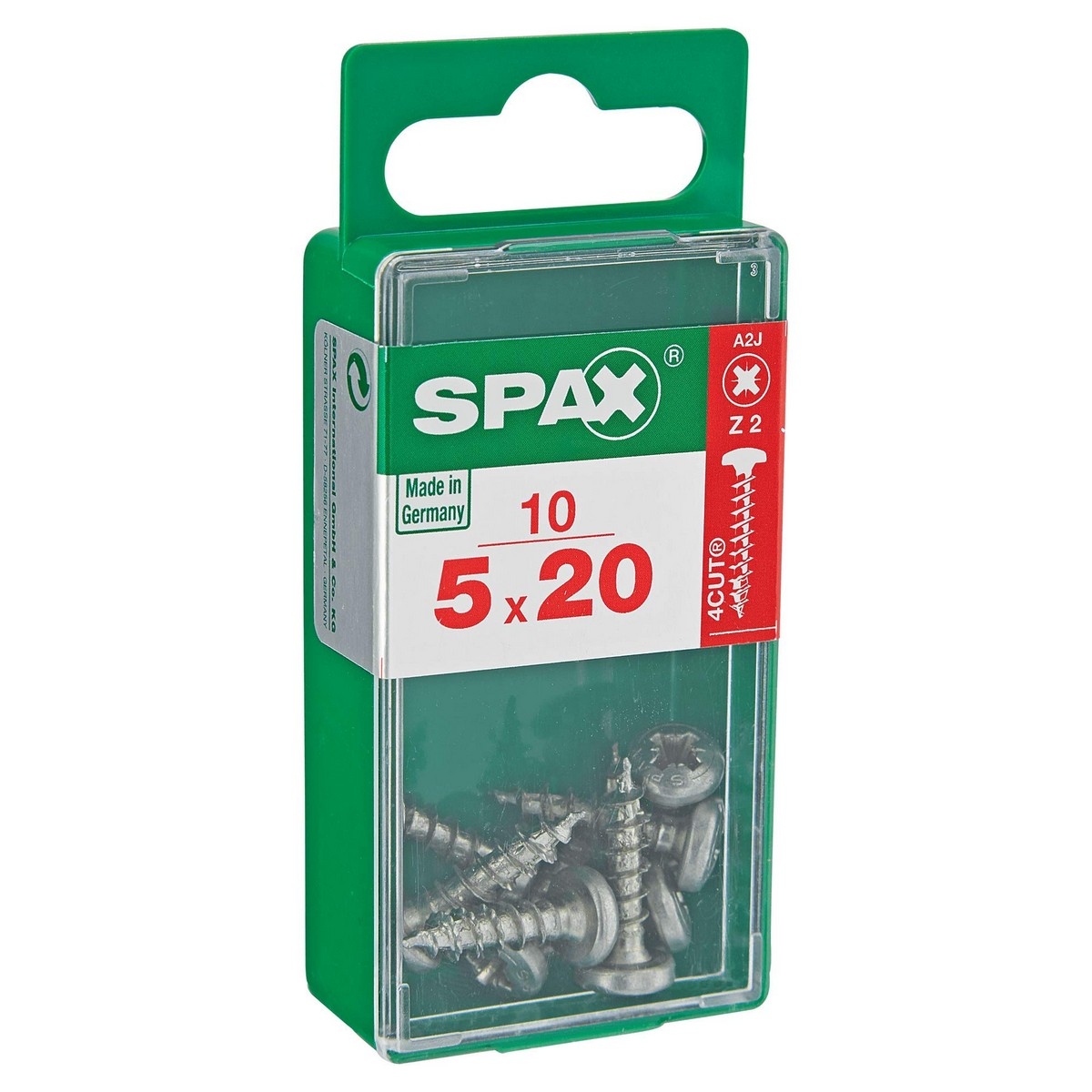 Caja de Tornillos Spax Wirox Madera Cabeza Redonda 10 Piezas (5 X 20 Mm)