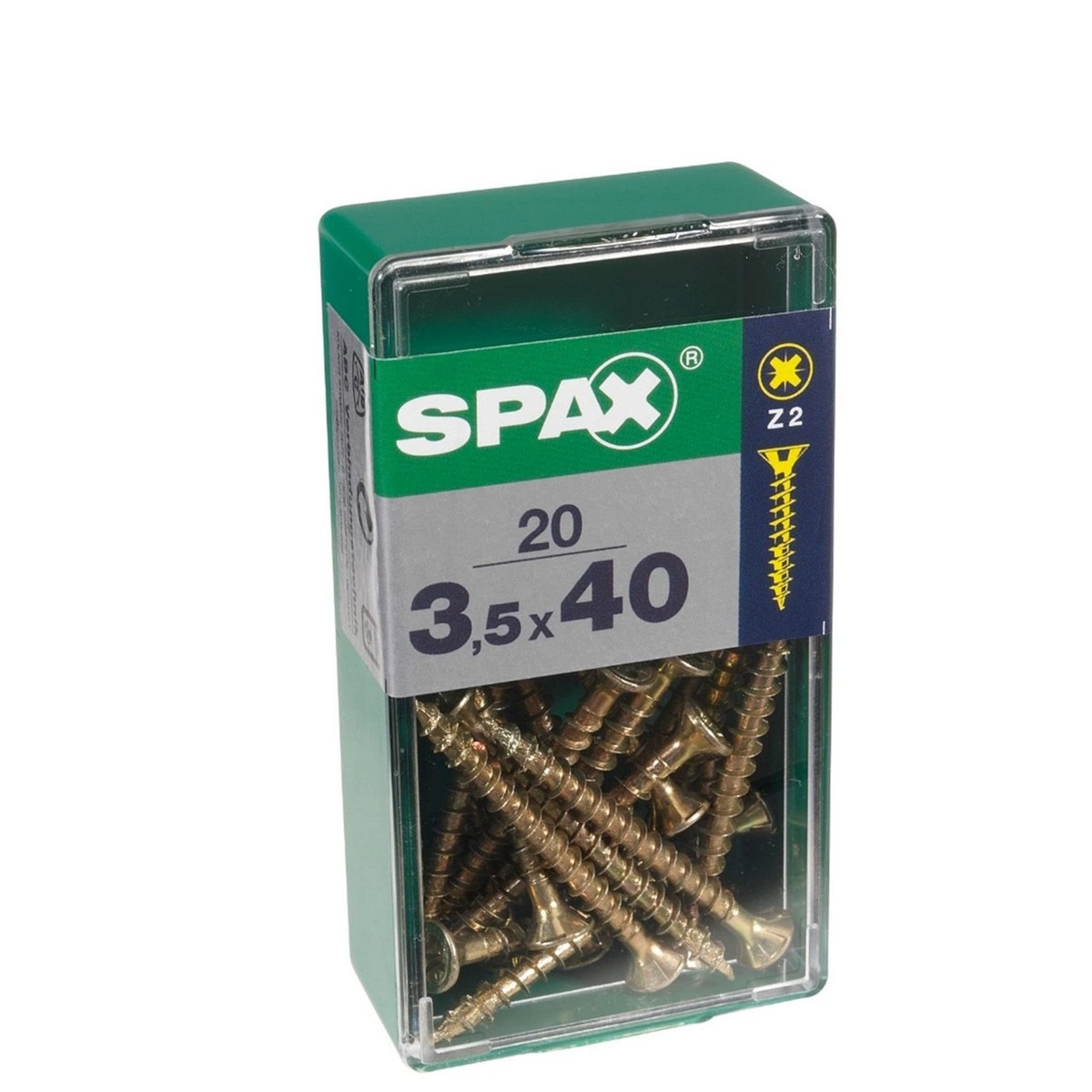 Caja de Tornillos Spax Yellox Madera Cabeza Plana 30 Piezas (4,5 X 50 Mm)