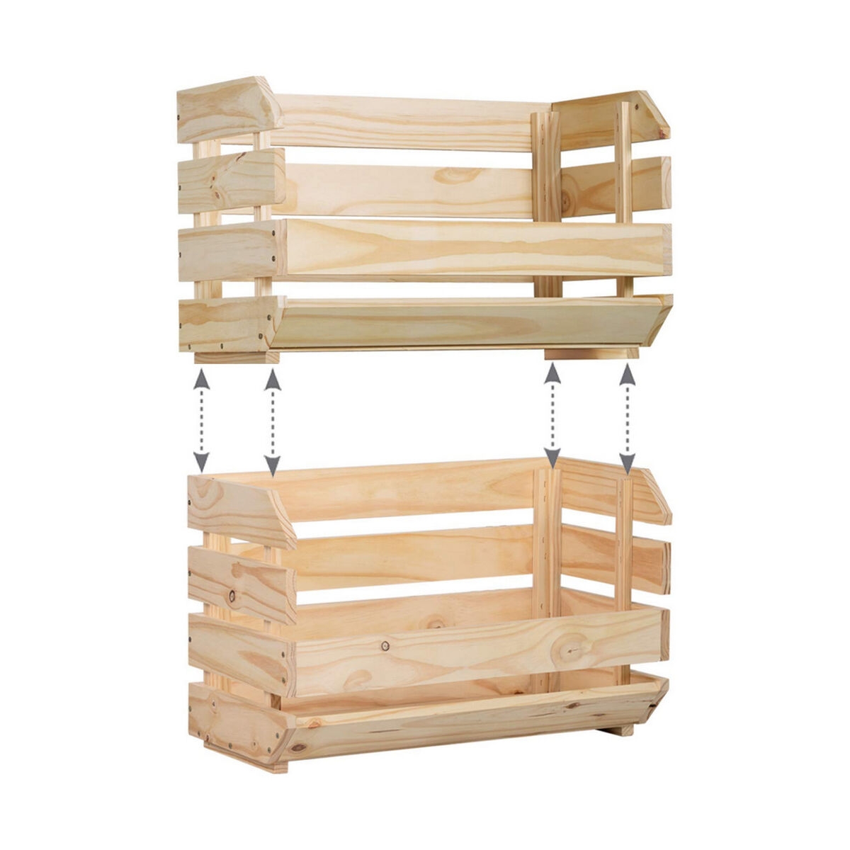 Caja Organizadora Apilable Astigarraga 60 X 28,5 X 35,3 Cm Madera Pino