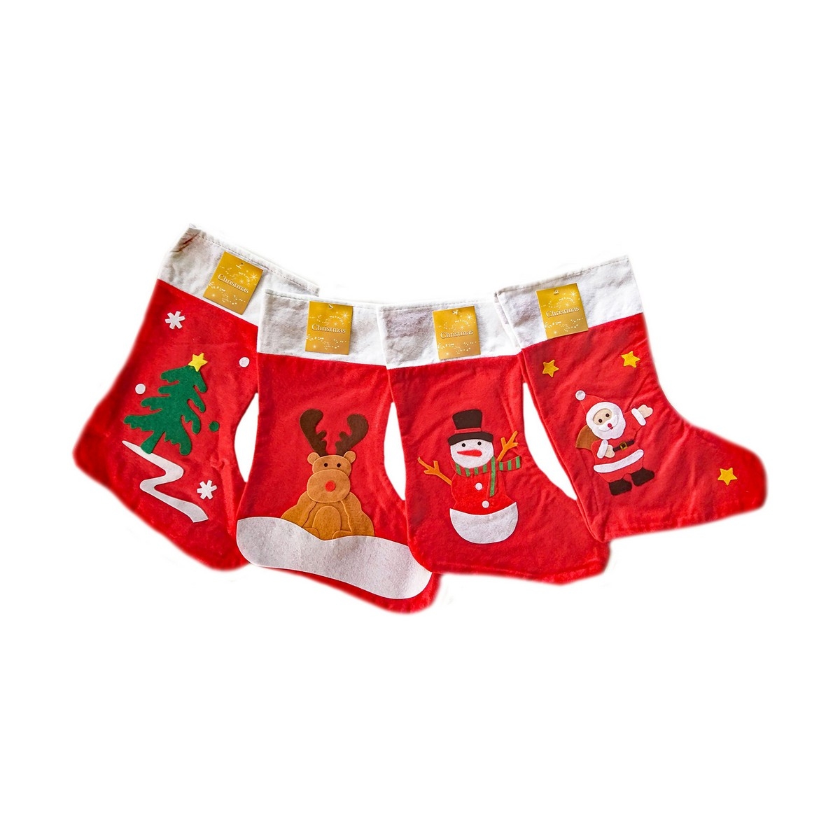 Calcetín de Navidad Rojo Textil Adorno Navideño (48 Cm)