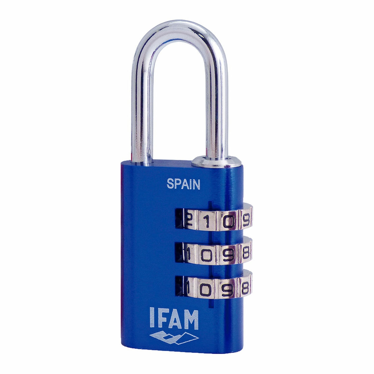 Candado de Combinación Ifam Combi30 Azul Aluminio Acero Cromado (3 Cm)