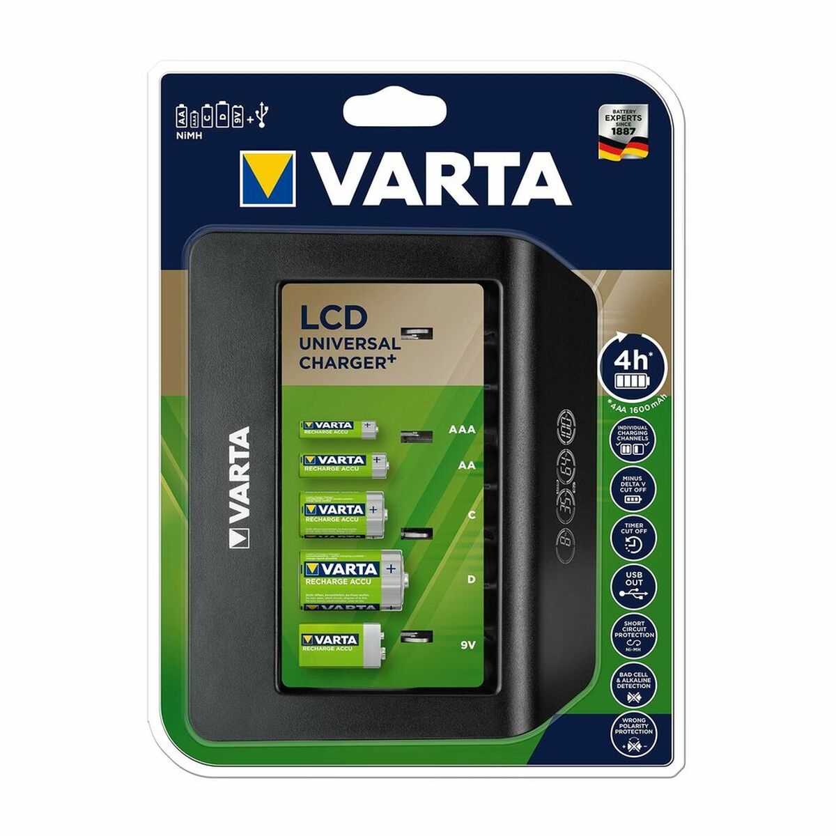 Cargador Varta Lcd Universal Charger+ 100-240 V 1600 Mah