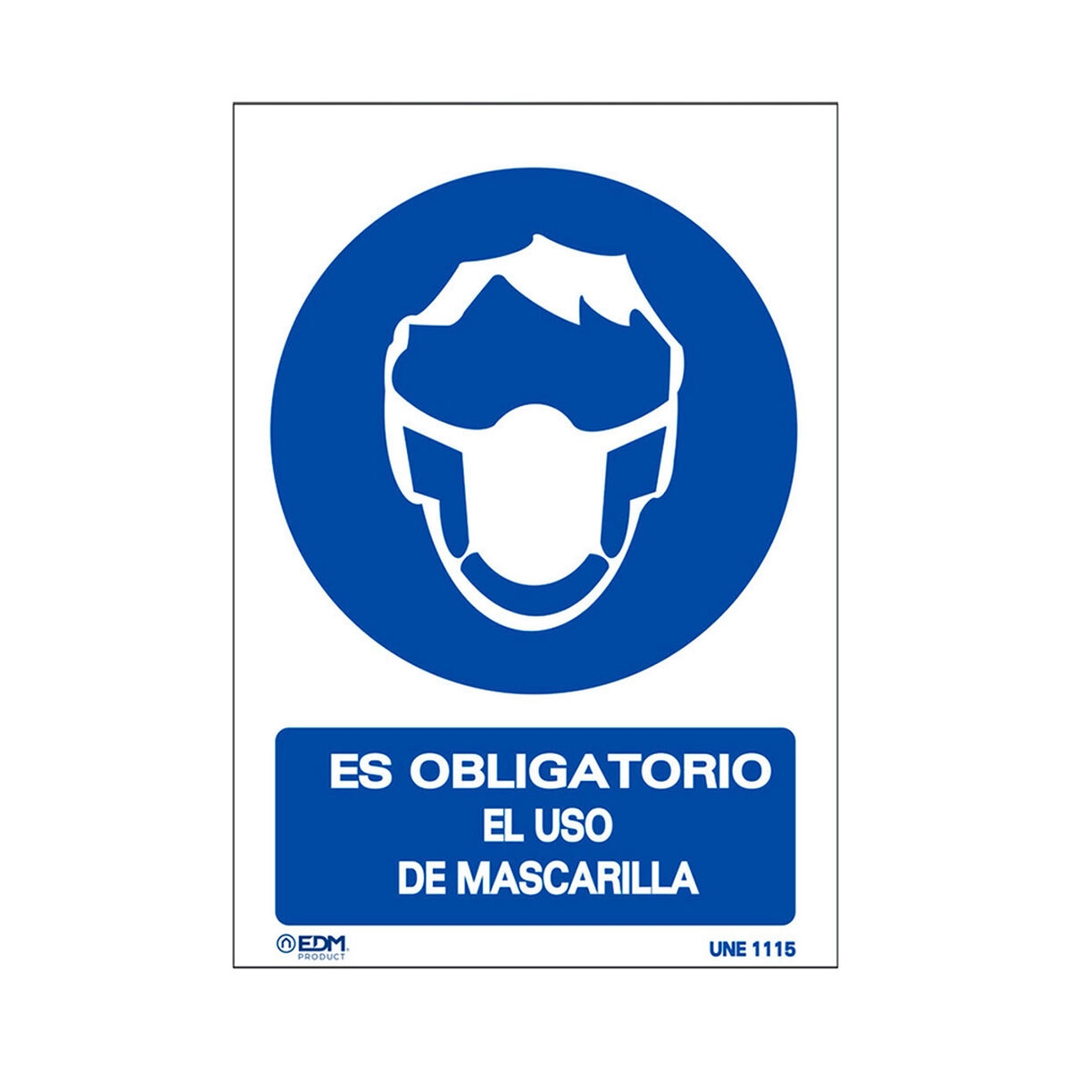 Cartel Edm Obligatorio Uso Mascarilla Pvc (21 X 30 Cm)