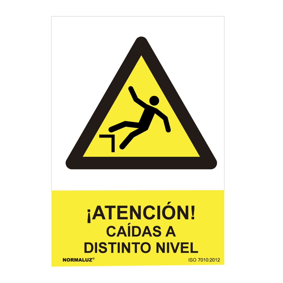 Cartel Normaluz Atención Caídas A Distinto Nivel Pvc (30 X 40 Cm)