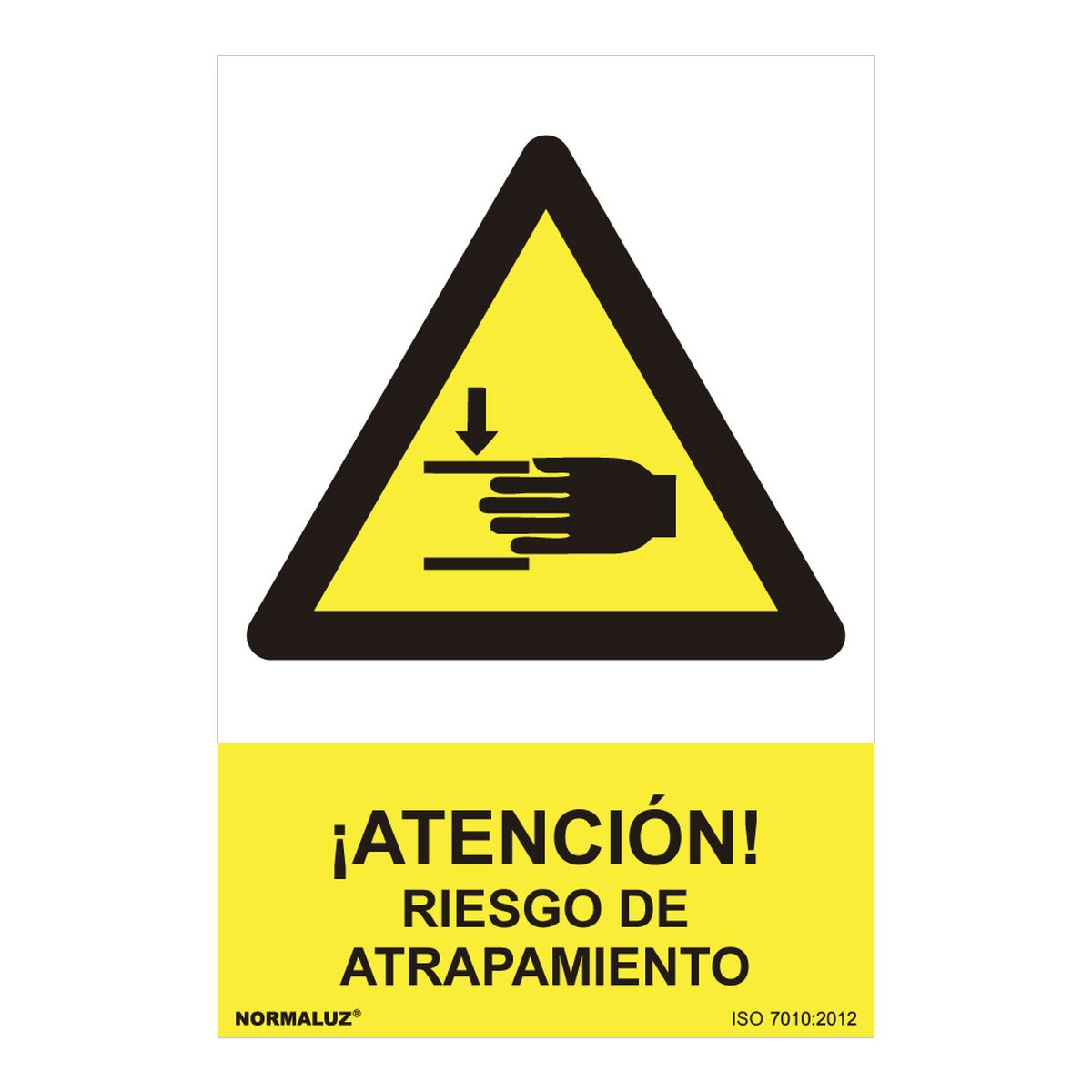 Cartel Normaluz Atención Riesgo de Atrapamiento Pvc (30 X 40 Cm)