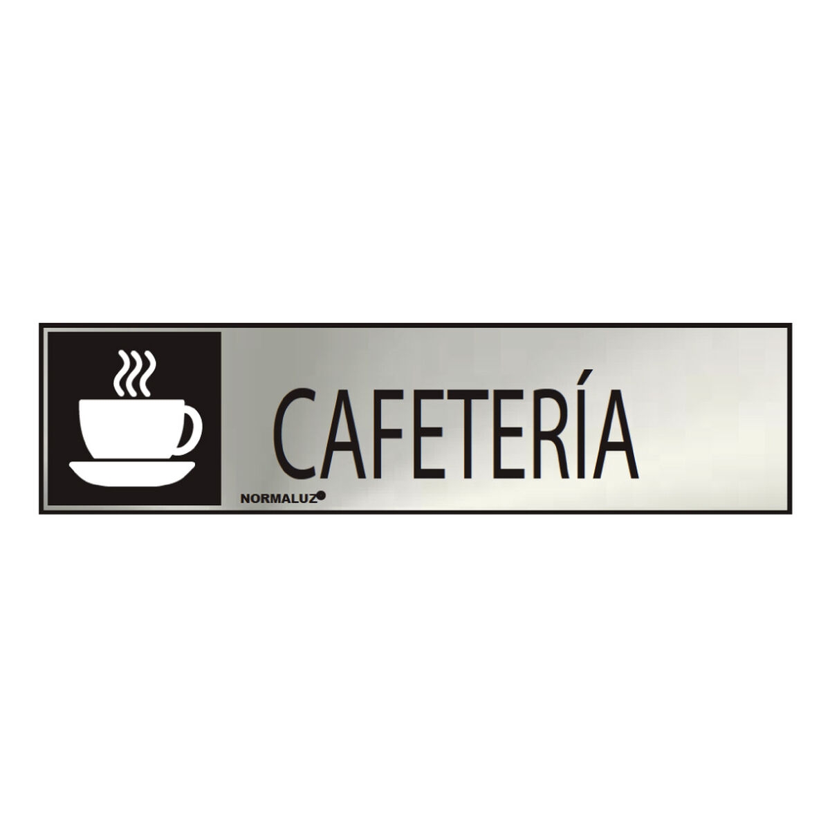 Cartel Normaluz Cafetería Acero Inoxidable (5 X 20 Cm)