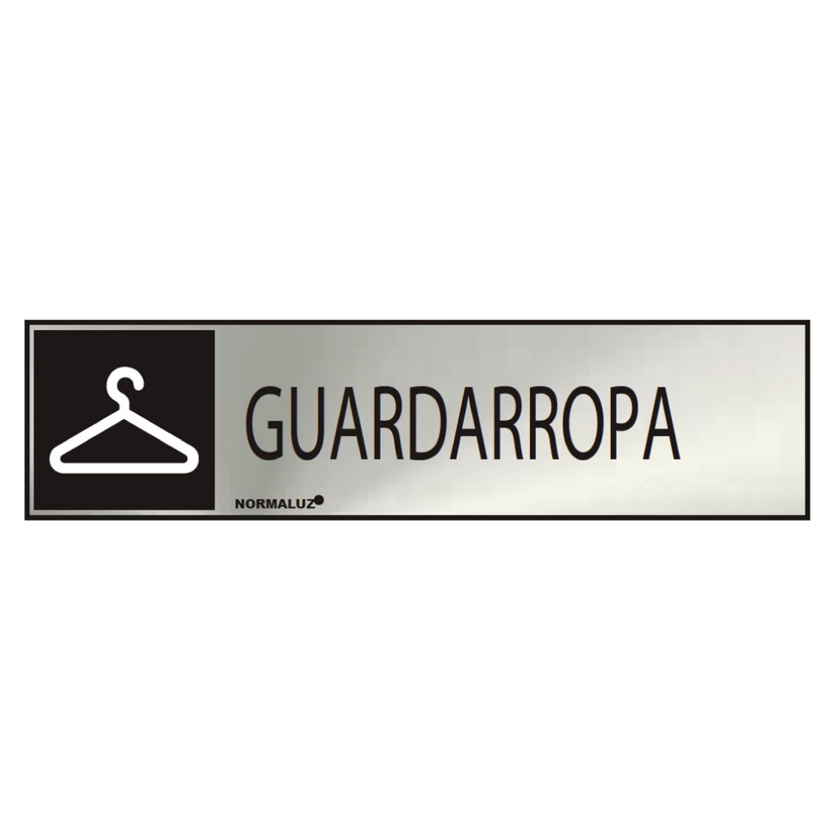 Cartel Normaluz Guardarropa Adhesivo Acero Inoxidable (5 X 20 Cm)