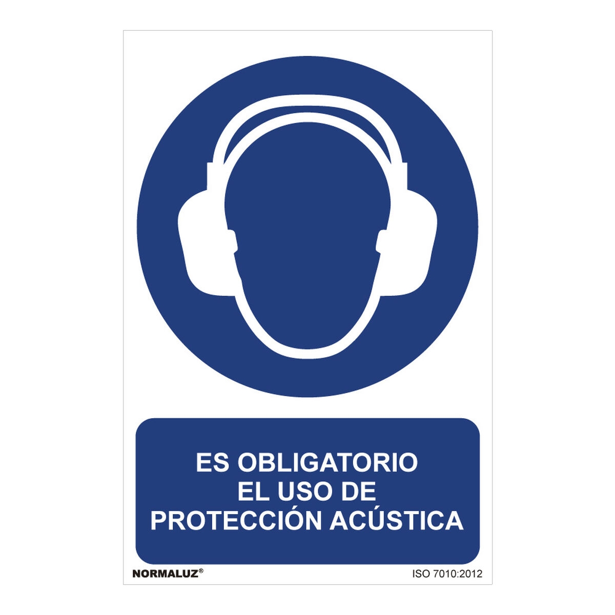 Cartel Normaluz Paso Obligatorio el Uso de Protección Acústica Pvc (30 X 40 Cm)