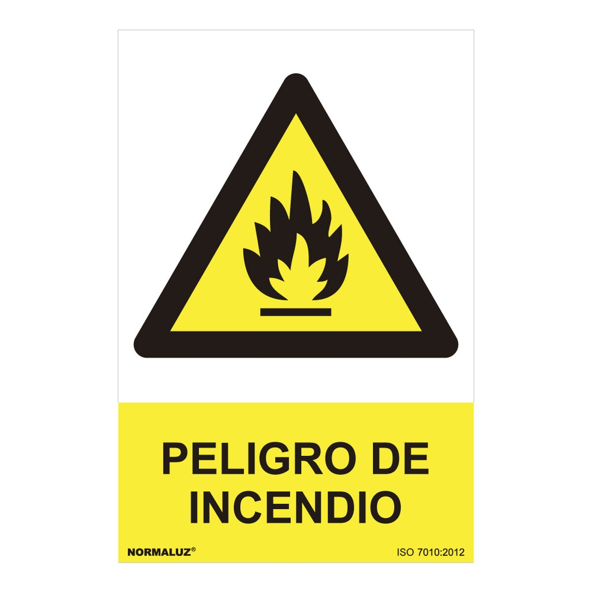 Cartel Normaluz Peligro de Incendio Pvc (30 X 40 Cm)