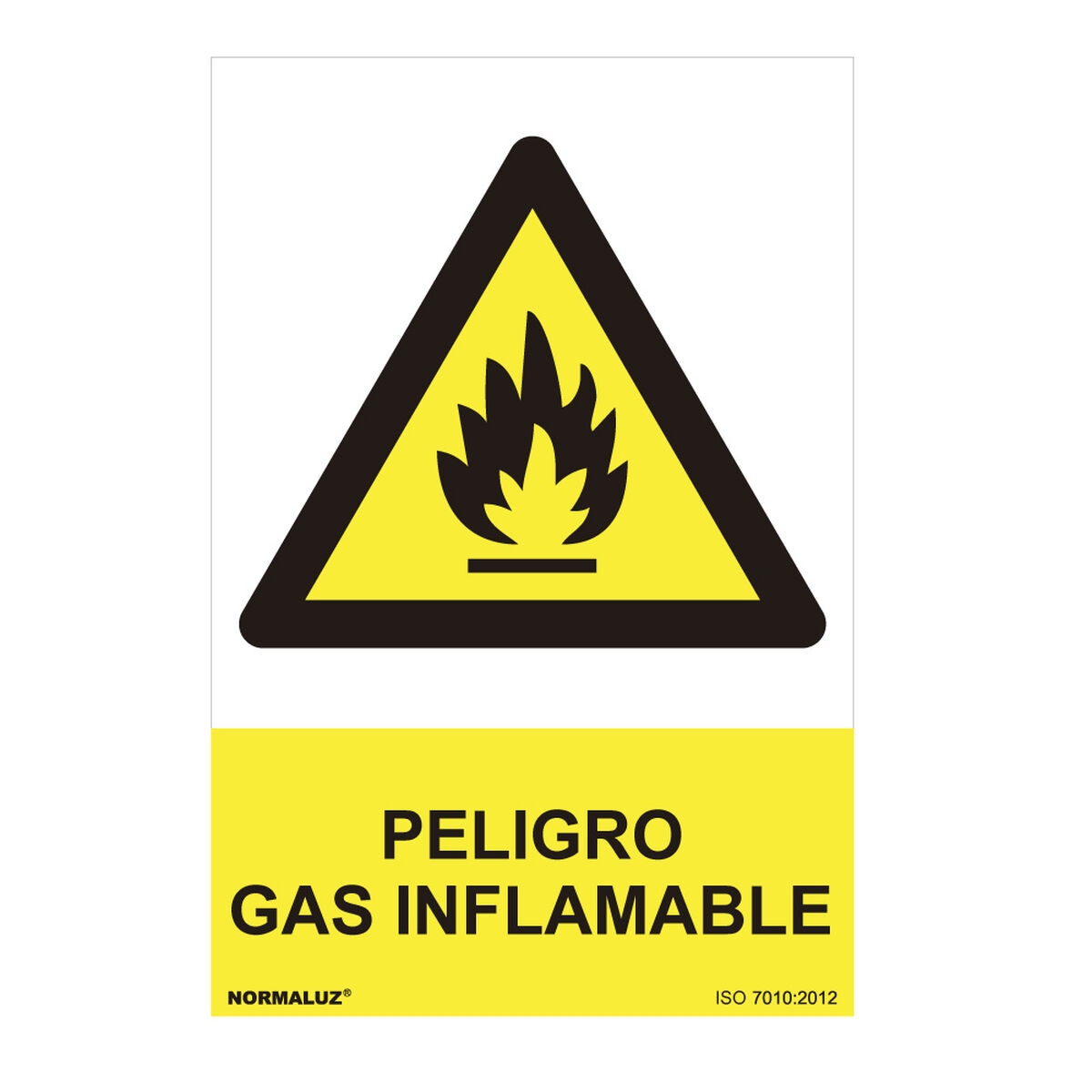 Cartel Normaluz Peligro Gas Inflamable Pvc (30 X 40 Cm)