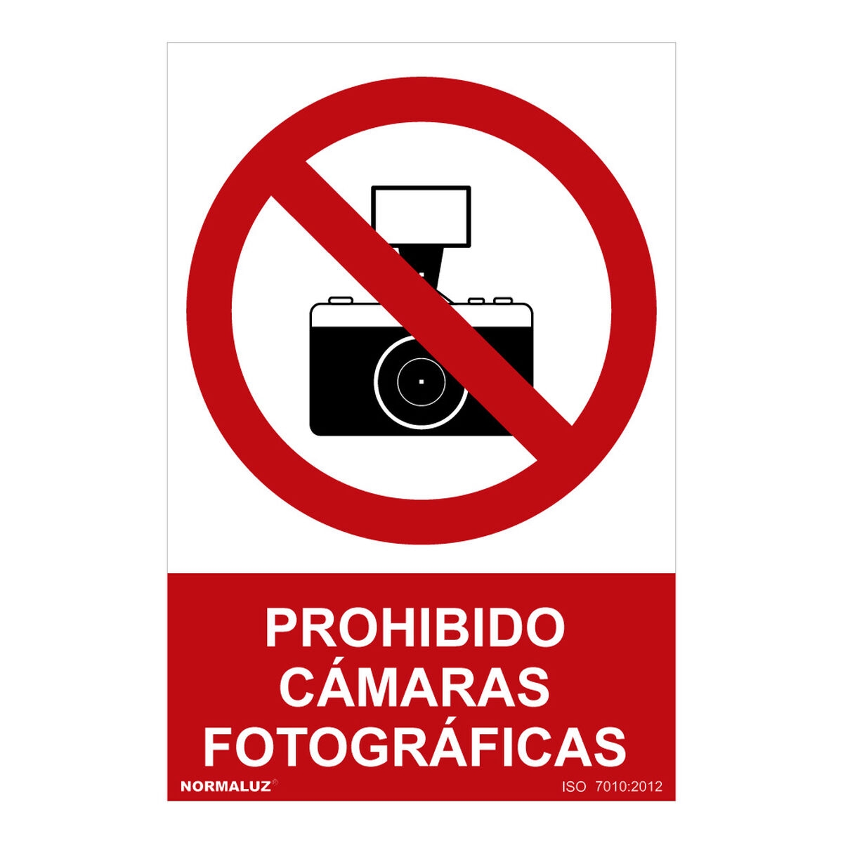 Cartel Normaluz Prohibido Cámaras Fotográficas Pvc (30 X 40 Cm)