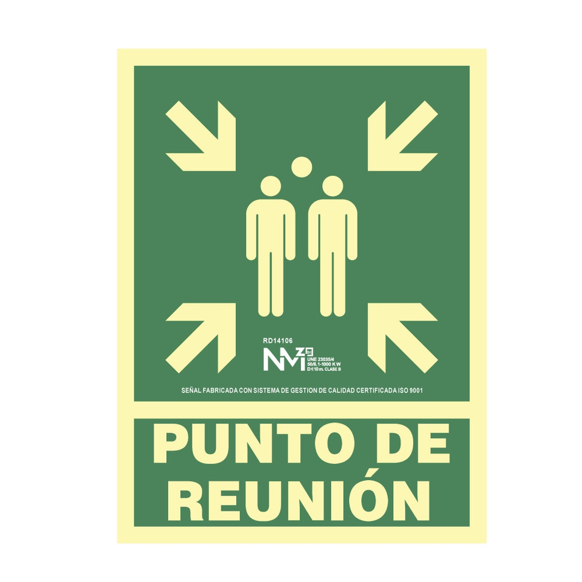 Cartel Normaluz Punto de Reunión Pvc (22,4 X 30 Cm)