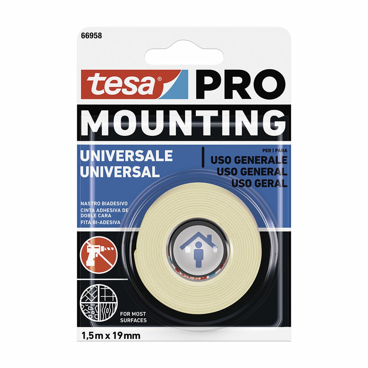 Cinta Adhesiva Tesa Mounting Pro Doble Cara 19 Mm X 5 M