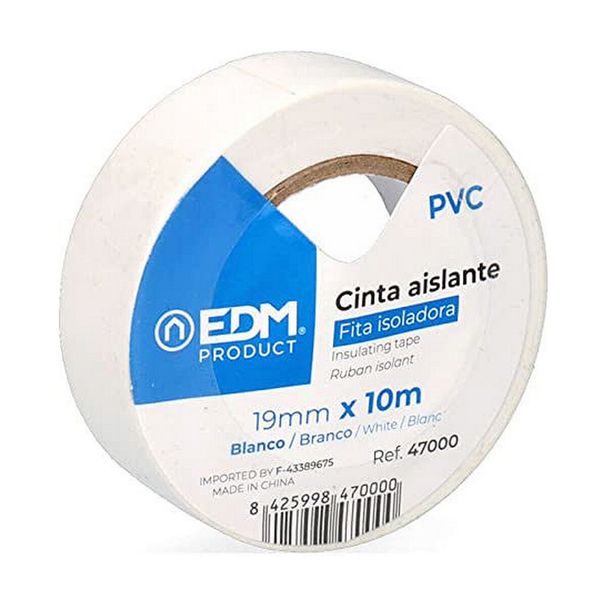 Cinta Aislante Edm 10 M X 19 Mm Blanco Pvc