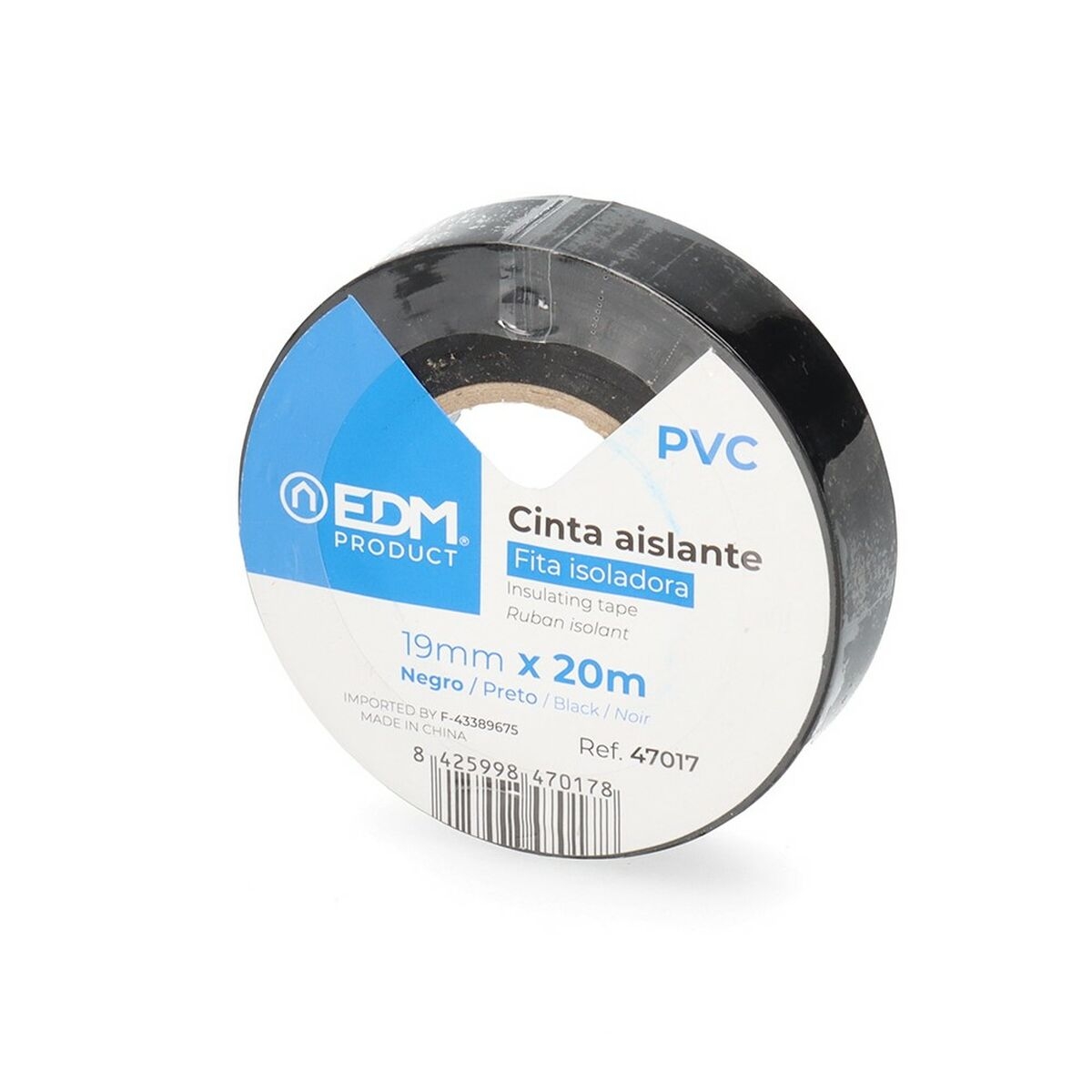 Cinta Aislante Edm Negro Pvc (20 M X 19 Mm)