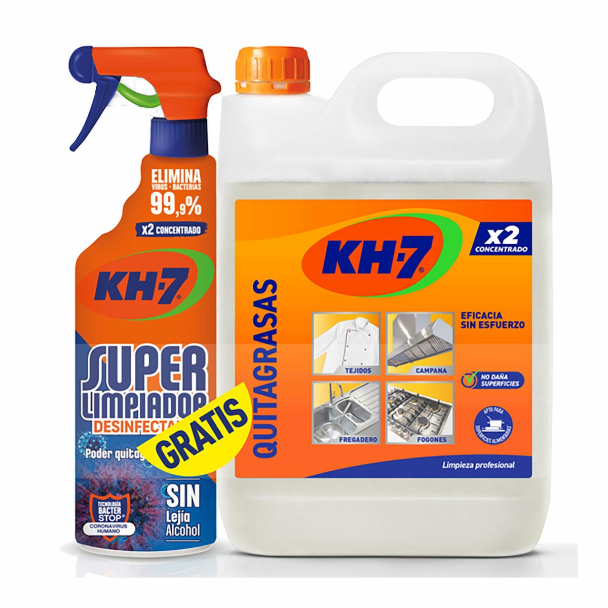 Desengrasante Kh7 Pack Botella Pulverizadora Garrafa 5 L 750 Ml