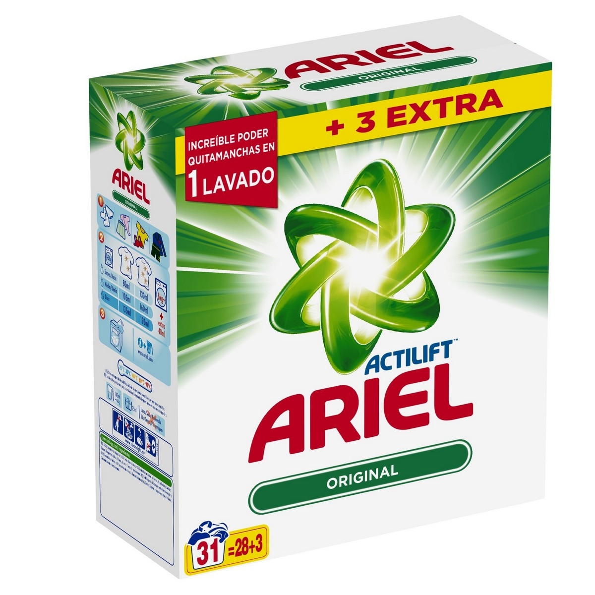 Detergente Ariel Actilift Original 2015 G En Polvo 31 Lavados