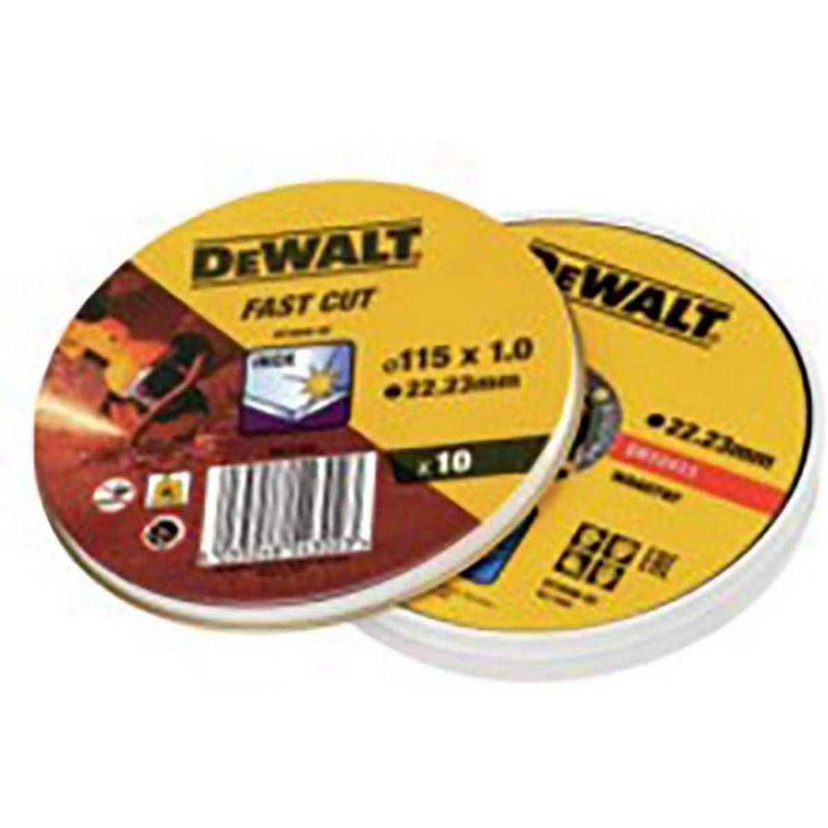 Disco de Corte Dewalt Fast Cut Dt3506-Qz 10 Unidades 115 X 1 X 22,23 Mm