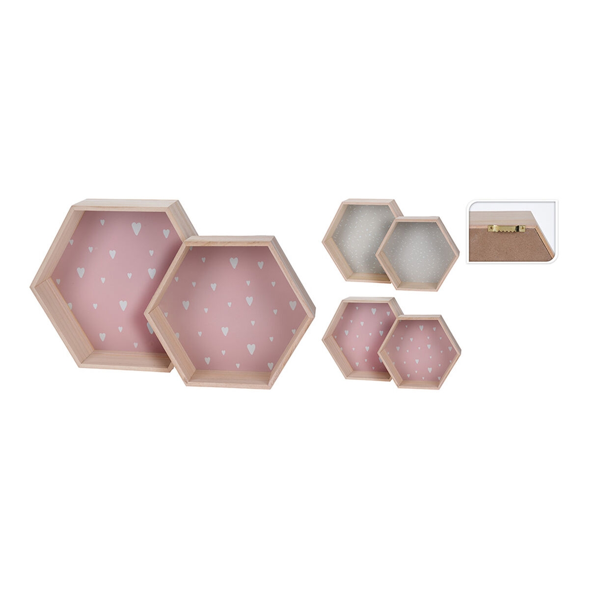 Estantería Infantil Hexagonal Madera (29,5 X 34 X 9 Cm)