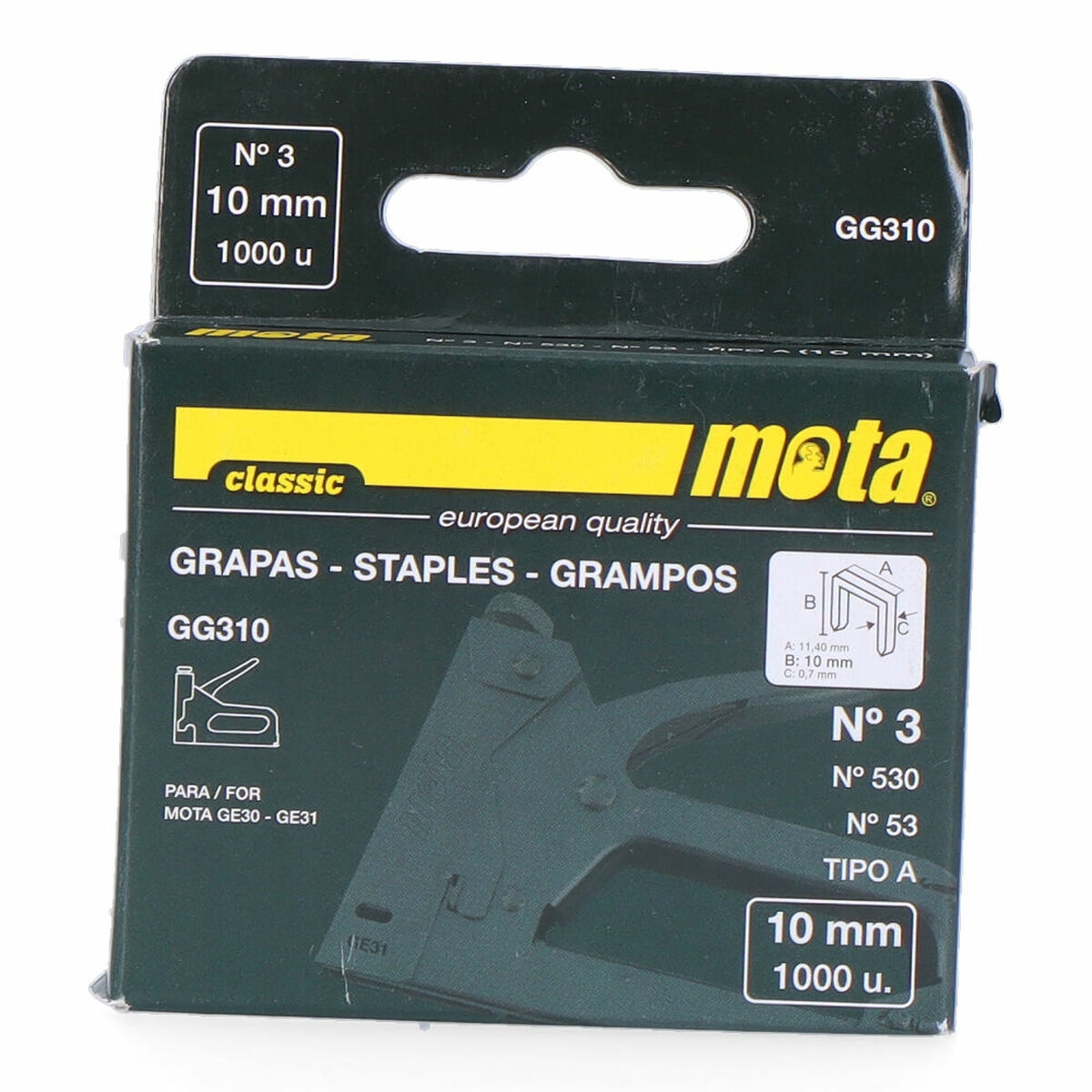 Grapas Mota Gg310 1000 Unidades Nº 3 10 Mm