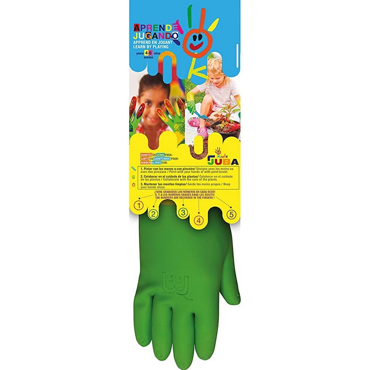 Guantes de Jardinería Juba Verde Infantil 4 Años Látex